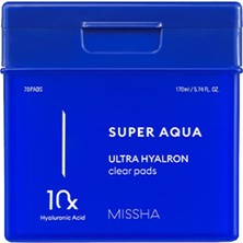 Mıssha Peeling Etkili Nemlendirici Cilt Bakım Pedi Super Aqua Ultra Hyalron Clear Pads