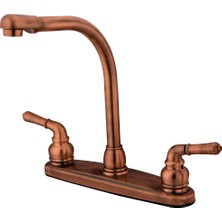 Burada Bulabilirsin Kingston Brass KB756LS Magellan 8 "centerset Mutfak Bataryası, Antik Bakır, Yan Püskürtücü Yok