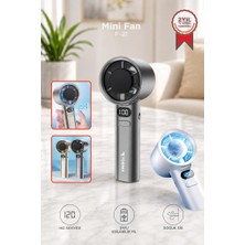Torima Şarjlı El Vantilatörü 120 Hız Ayarlı Taşınabilir Mini Fan F21 Gümüş