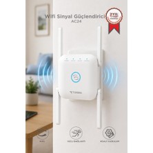 Torima Wifi Sinyal Güçlendirici Yakınlaştırıcı Pro Router AC24 Beyaz