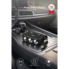Torima Araç Şarj Cihazı Çakmaklık Girişli 120W Hızlı Şarj Type-C USB QC4.0 Çoklu Çıkışlı G18 Siyah
