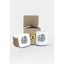 Burada Bulabilirsin Postermanya Black King Siyah Kral Yazılı Tipografik Tasarımlı Baskılı Kupa Bardak Seti, Eğlenceli Özel Hediye Mug