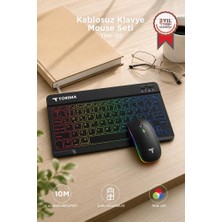 Torima Kablosuz Klavye Mouse Seti Rgb Işıklı Şarj Edilebilir TMK09 Siyah