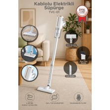Torima Dikey Süpürge Elektrikli 600W Vakum Süpürge TVC01 Beyaz