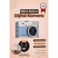 Torima Mini Dijital Kamera Selfie Video Vlog Kamerası Mini Anahtarlık 1080P CMR35 Mavi