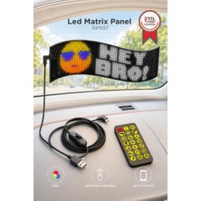 Torima Led Matrix Panel 9x37cm Telefon Kontrollü Kayar Led Animasyon Aydınlatma RP937 Siyah
