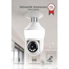 Torima Güvenlik Kamerası 360 Derece Dönebilen Wifi Ampül Full Hd Smart Ip Kamera CMR26 Beyaz