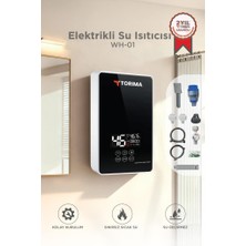Torima Şofben Elektrikli Su Isıtıcı 7000W Banyo Mutfak Tipi Duvara Monte Su Isıtıcısı WH01 Siyah