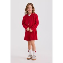 Myg Plus Kız Çocuk Fermuarlı Kırmızı Sweatshirt 4 Yaş (104 Cm)