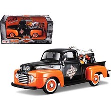 Myg Plus Maisto Hd – Ford F-1 Pickup Harley-Davidson/flh Duo Glide Motorcycle (1948/1958, 1/24 Scale Diecast Model Car/1/24 Scale Diecast Model Car, Black & Turuncu) 32180