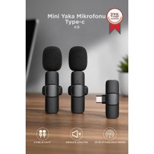 Torima Type-C Bağlantılı Mini Yaka Mikrofonu 2 Adet K9 Taşınabilir ve Kompakt Tasarım