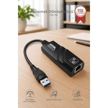 Torima Ethernet Dönüştürücü USB 3.0 Çevirici Adaptörü YD74 Siyah