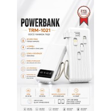 Torima Taşınabilir Batarya 20000 Mah Ledli 4 Çıkışlı Powerbank TRM-1021 Beyaz