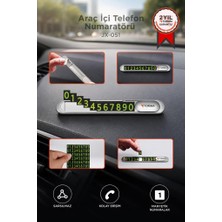 Torima Araç İçi Telefon Numaratörü Fosforlu Oto Cam Kartı JX051 Gri