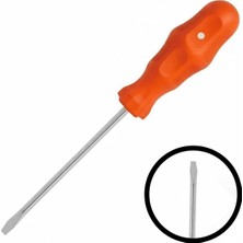 Myg Plus 18 cm Mıknatıslı Düz Uçlu Tornavida – Ergonomik Turuncu Saplı Dayanıklı El Aleti