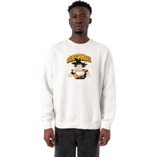 Myg Plus Tshirthane Dragon Ball Z Anime Goku Eating Ramen Beyaz Erkek 2ip Sweatshirt P18575S1833, S