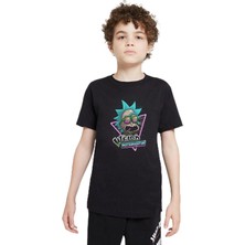 Myg Plus Qivi Unisex Çocuk Siyah Rick Weird Science Baskılı Sweatshirt SFK0702-COCTS, 5-6 Yaş