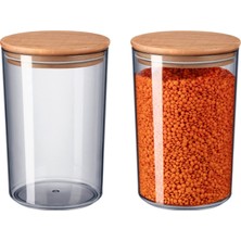 Burada Bulabilirsin Madame Coco Yuviera 1500ML Ahşap Kapaklı Saklama Kabı 2'li