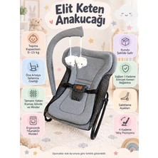 Happy Baby Elit Keten Anakucağı - Hazır Kurulu Gelir - Kademeli - Sallanır - Oyuncaklı - Bebek Ana Kucagi