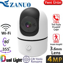 Zanuo IPC-H4A-4F-L-WIFI 4 Mp 3.6 mm Wi-Fi Çift Yönlü Sesli Smart Dual Light Cube Ip Kamera