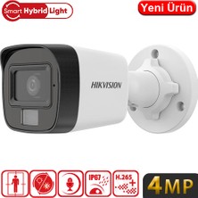 Hikvision DS-2CD1041G2-LIUF 4 Mp 2.8 mm Poe Sesli Smart Hybrid Light Bullet Ip Kamera