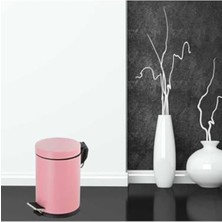 Myg Plus Premium Serisi 5 Litre Hacimli Paslanmaz Banyo-Mutfak Pedallı Çöp Kovası Pembe, 5l