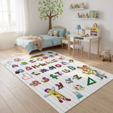 Carpettex Çocuklar Için Eğitici Türkçe Alfabe Halısı A–z – Harf Öğreten Renkli Çocuk Oyun Halısı Dijital Baskı