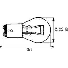 Myg Plus 12V BAY15D Tipi Stop ve Fren Ampulü, 2'li Paket