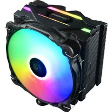 Myg Plus Enermax ETS-F40-FS Argb Cpu Soğutucu +200W Tdp Intel/amd Ryzen Için, 14 cm Pwm Yüksek Basınçlı Sessiz Argb Fan; ETS-F40-BK-ARGB, Siyah
