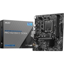 Myg Plus Msı MB Pro H610M-S Ddr4 Soket 1700 Ddr4 3200(OC) HDMI M.2 Usb3.2 1x 1g Lan Matx