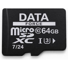 Dataforce 64 GB Microsdxc U3 Class 10 Uhs-I 7/24 Güvenlik Kamerası Hafıza Kartı 100 Mb/s