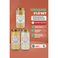 Soul Kitchen Organik Ürünler Organik İrmik 300 g, Pirinç Unu 300 g, Tarhana 350 g Üçlü Ek Gıda Seti Cam Kavanoz