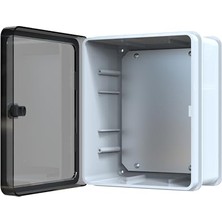 Pratik Ev Abs Pano 25 x 30 x 15.2 cm Taban Saclı IP65 Plastik Pano Montaj Plakalı Elektrik Kutusu Pano Darbeye Dayanıklı Dış Ortam Muhafaza Kutusu Abs Pano Poli 026