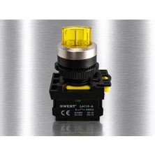 GWEST A5 - 21XSD-24 2no Işıklı Mandal Buton  24V Ac/dc Sarı
