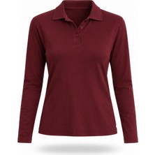 5in1Canpolat Bordo Polo Yaka Uzun Kol Tişört 4944