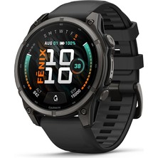 Garmin Fenix 9 – 47 mm - Karbon Gri Dlc Titanyum, Siyah Silikon Kayışlı