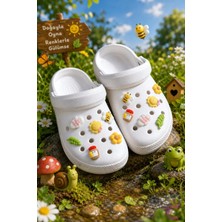 Cinderella 12'li Hi Arı Çiçek Güneş Yaprak Crocs Uyumlu Terlik Süsü Seti - Cross Süsleri Pin Crocks Charm Takı