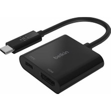 Pratik Ev AVC002BTBK Usb-C - HDMI Adaptörü, 4K UHD Video ve 60 W’a Kadar Doğrudan Iletim Gücü, MacBook Pro Uyumlu