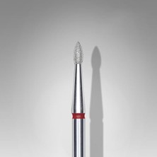 Pratik Ev Elmas Manikür Freze Ucu, Damla Model, Kırmızı, 4 Mm, FA60R018-4