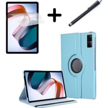 Pratik Ev Xiaomi Redmi Pad Se 11 Inç Mavi Tablet Kılıfı, Dönen Kılıf ve Ekran Koruyucu ile Kalem