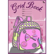 Pratik Ev Grid Book A4 Girls Backpack: Back To School; 120 Pages, Mathematics, Ages 10 And Up, Girly Illustrated Featured Interior, Stationary For School Kids, School Book, Woman, Gift For My Daughter