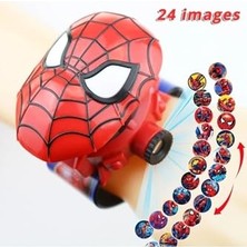 Pratik Ev Spiderman Örümcek Adam Projeksiyonlu Dijital Çocuk Saati Duvara Yansıtmalı Kaliteli, Çok Renkli