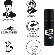 Pratik Ev Çılgın Aşklar Spray Tattoo Geçici Dövme Yapma Seti Sprey Dövme Kiti