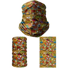 Pratik Ev Multifunctional Fun Graffiti Seamless Knitting Uv+ Neckerwear Face Mask Headband Bandana Do Rag Hairband
