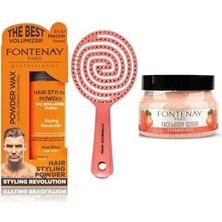 Pratik Ev Pudra Toz Wax Turuncu 20 G+ 3 Boyutlu Saç Fırçası + Faceandbody Scrub Çilekli 350 ml Pembe