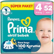 Pratik Ev Bebek Bezi Aktif Bebek Süper Paket, 4 Beden, 52 Adet