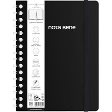 Pratik Ev Nota Bene Spiralli Premium Sert Kapak Defter, 21X29,7 Cm, Çizgili