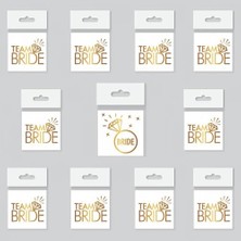 Pratik Ev Gold Renkli Bride To Be, 1 Bride 10 Team Bride Geçici Dövme, Model 2