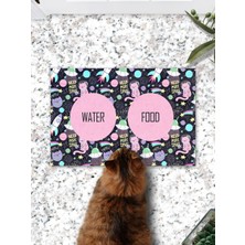 Pratik Ev Space Renkli Kediler Kedi Köpek Eğitim Mama Paspası ve Beslenme Altlığı