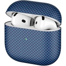Pratik Ev Airpods 4 Uyumlu Lacivert Airbag 43 600D Karbon Fiber Kılıf